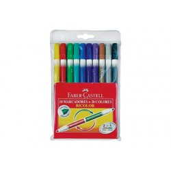 MARCADOR FABER BICOLOR X10